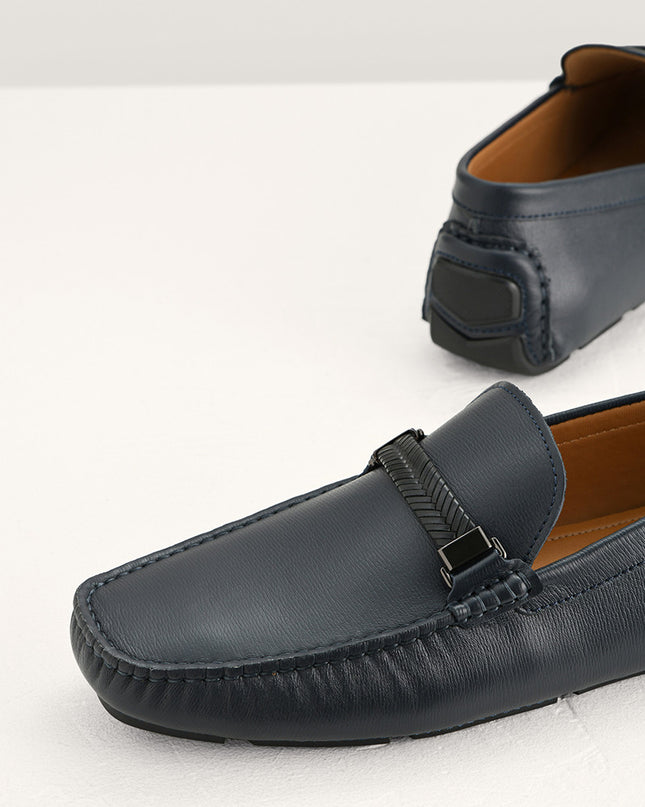 Embossed Leather Moccasins