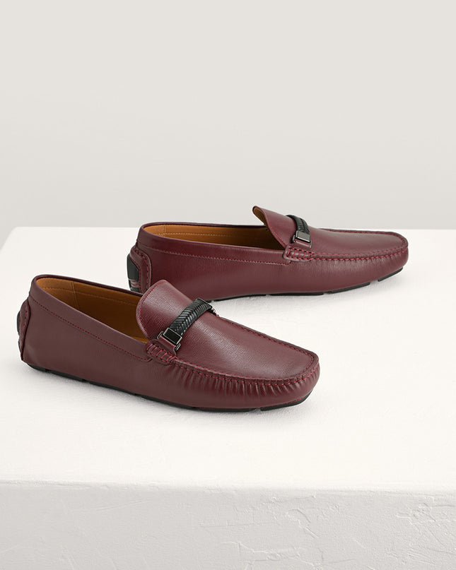 Embossed Leather Moccasins