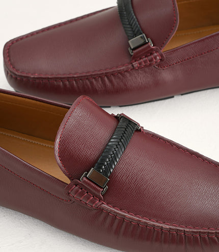 Embossed Leather Moccasins
