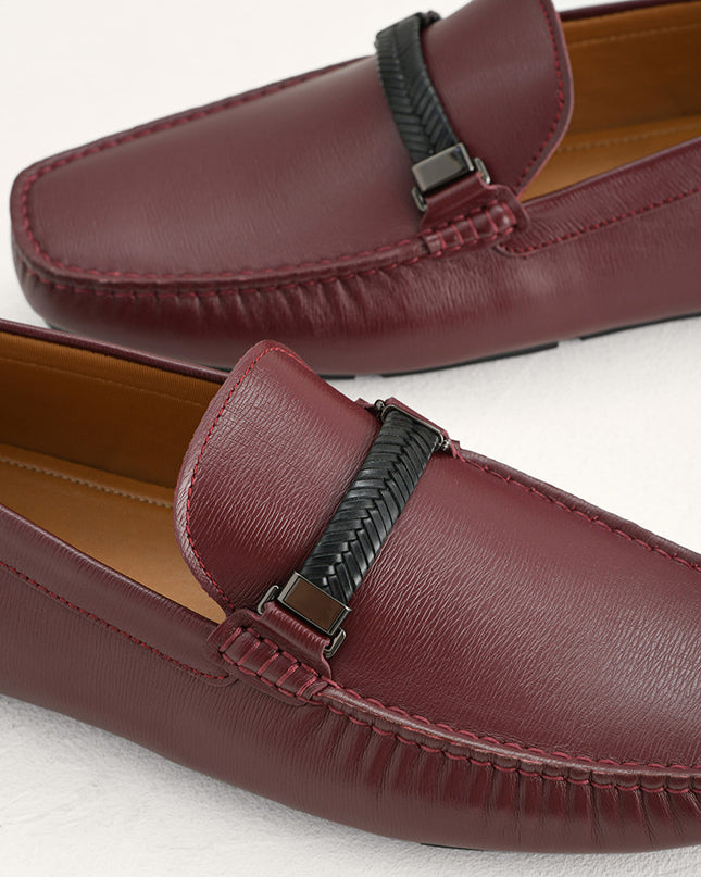 Embossed Leather Moccasins