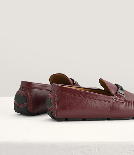 Embossed Leather Moccasins