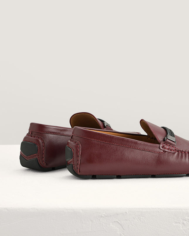 Embossed Leather Moccasins