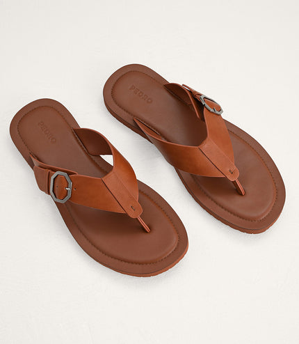 Thong Sandals with Octagon Hardware