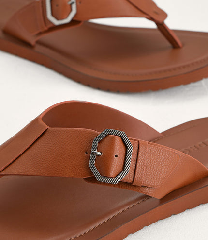 Thong Sandals with Octagon Hardware