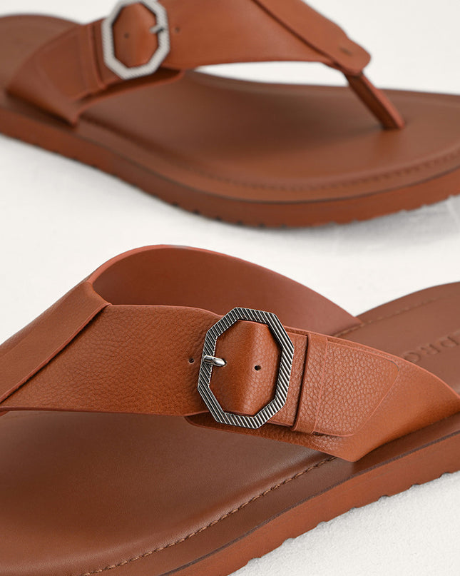 Thong Sandals with Octagon Hardware