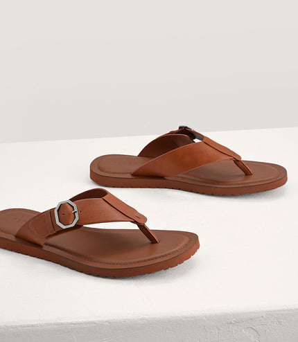 Thong Sandals with Octagon Hardware