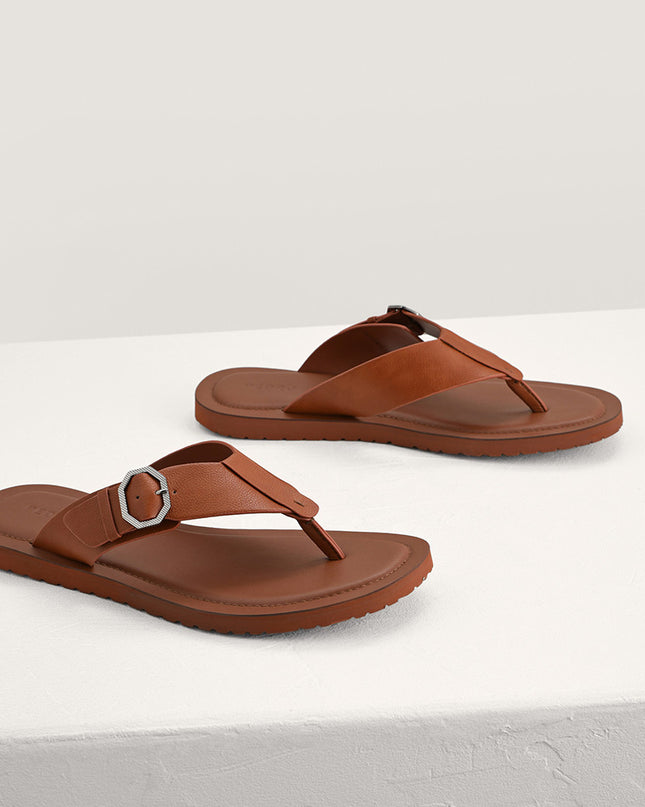 Thong Sandals with Octagon Hardware