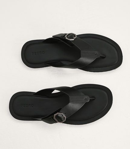 Thong Sandals with Octagon Hardware
