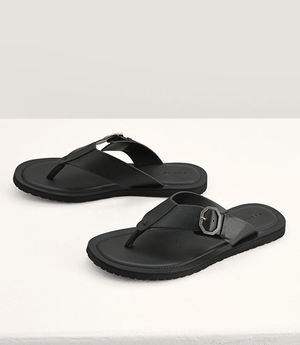 Thong Sandals with Octagon Hardware
