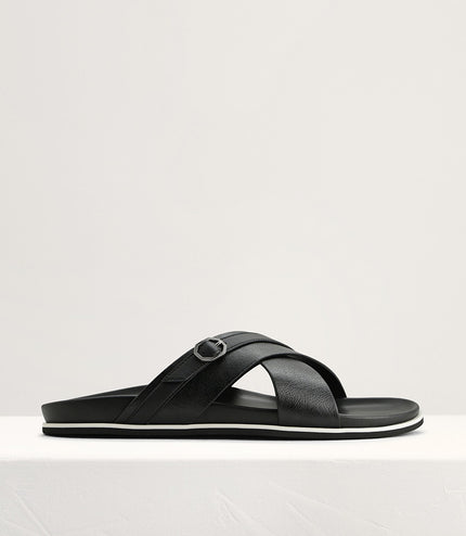 Criss-Cross Sandals with Octagon Hardware