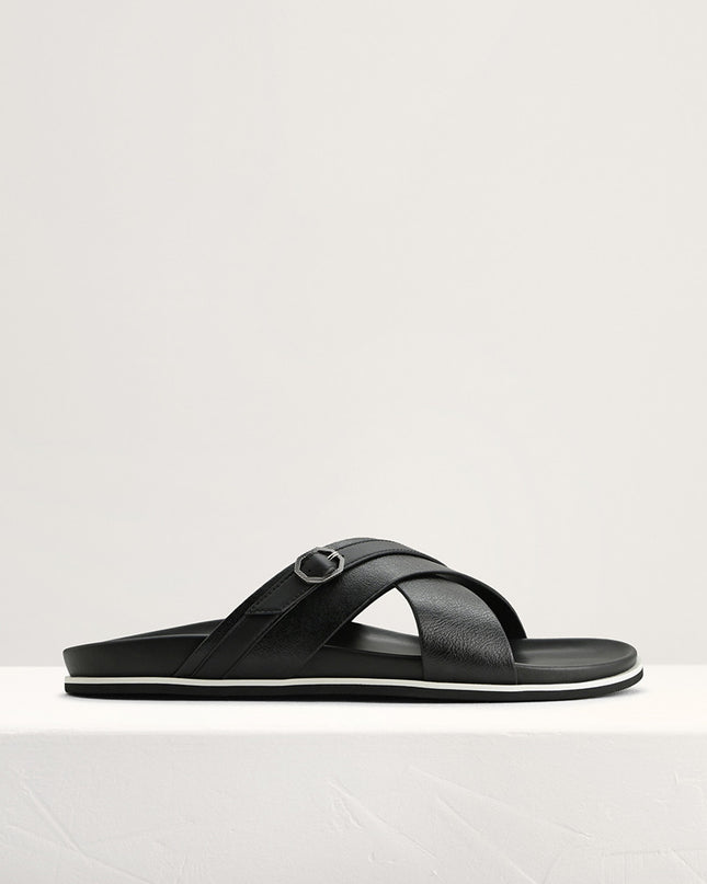 Criss-Cross Sandals with Octagon Hardware