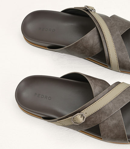 Criss-Cross Sandals with Octagon Hardware