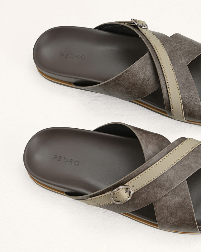 Criss-Cross Sandals with Octagon Hardware