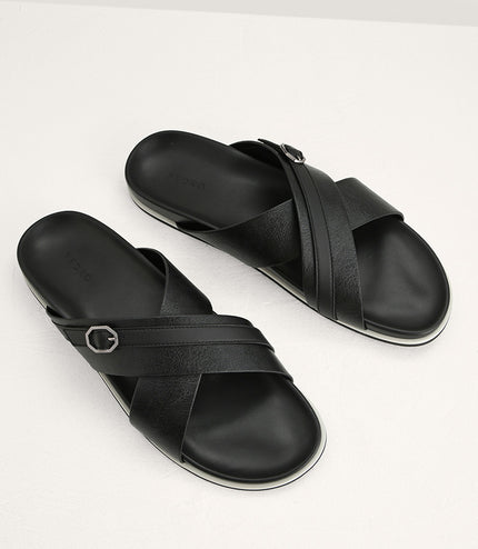 Criss-Cross Sandals with Octagon Hardware