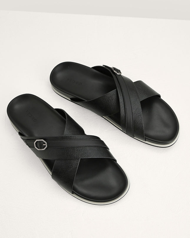 Criss-Cross Sandals with Octagon Hardware