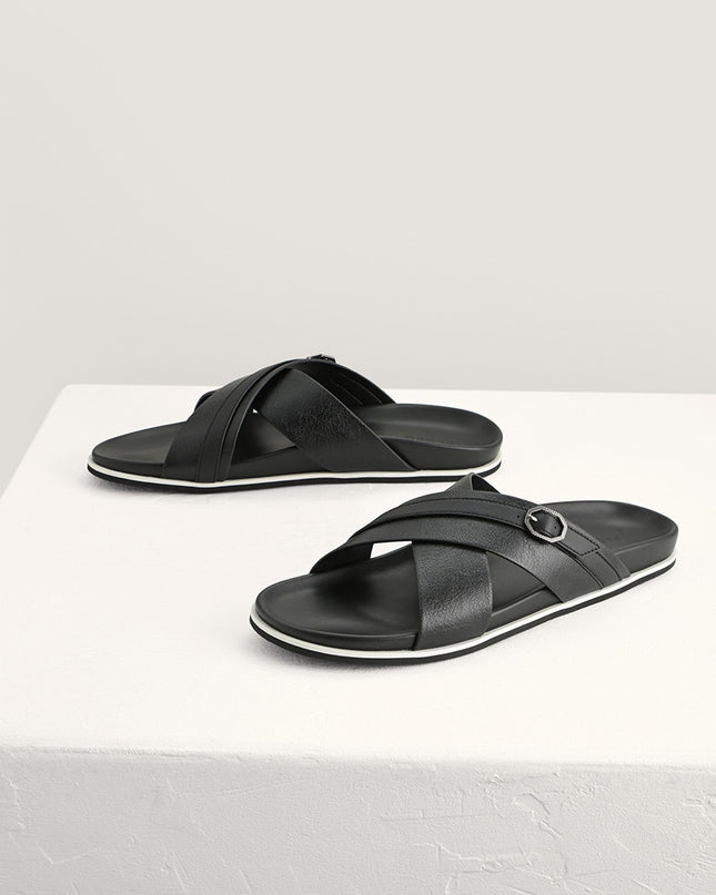 Criss-Cross Sandals with Octagon Hardware