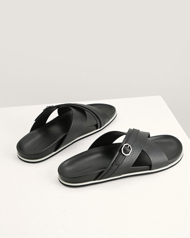 Criss-Cross Sandals with Octagon Hardware