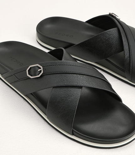 Criss-Cross Sandals with Octagon Hardware
