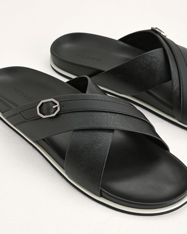 Criss-Cross Sandals with Octagon Hardware