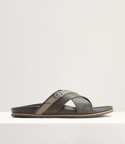 Criss-Cross Sandals with Octagon Hardware