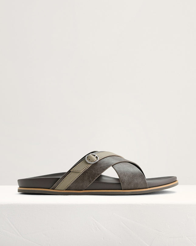 Criss-Cross Sandals with Octagon Hardware
