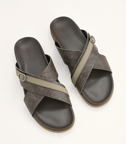 Criss-Cross Sandals with Octagon Hardware