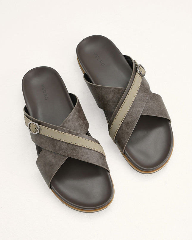 Criss-Cross Sandals with Octagon Hardware
