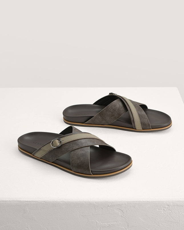 Criss-Cross Sandals with Octagon Hardware