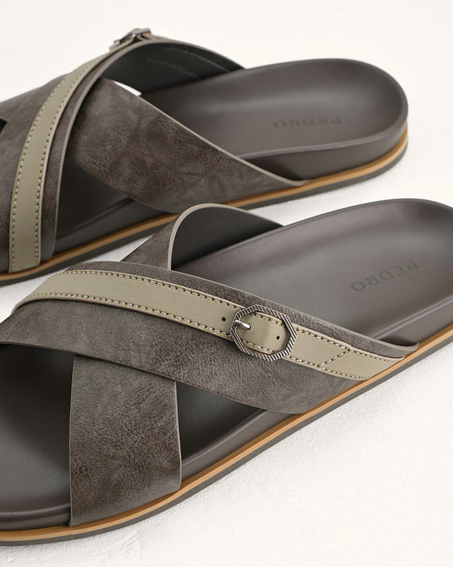 Criss-Cross Sandals with Octagon Hardware
