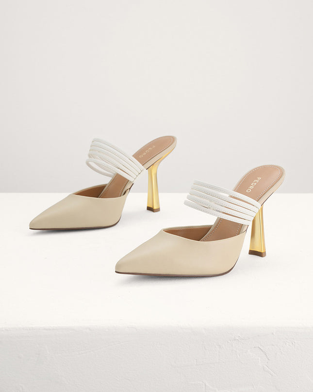 Leather Pointed Heeled Mules