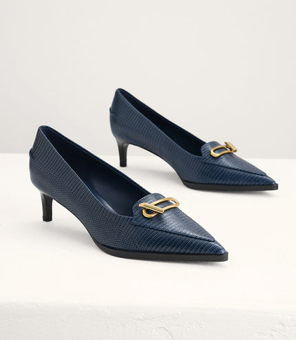 Two-Tone Leather Pumps