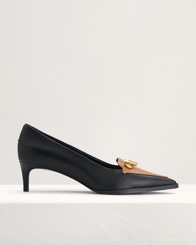 Two-Tone Leather Pumps