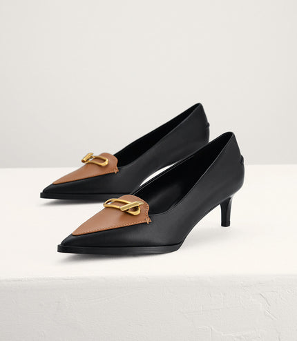 Two-Tone Leather Pumps