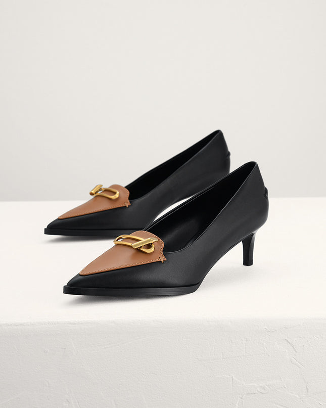 Two-Tone Leather Pumps