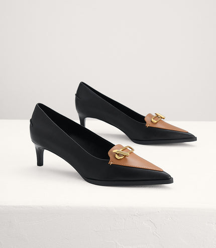 Two-Tone Leather Pumps
