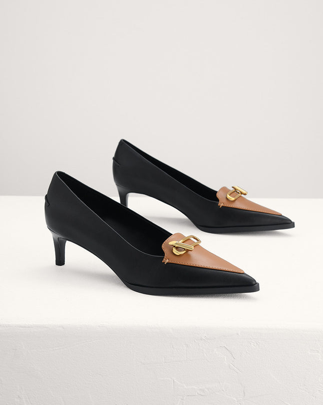 Two-Tone Leather Pumps