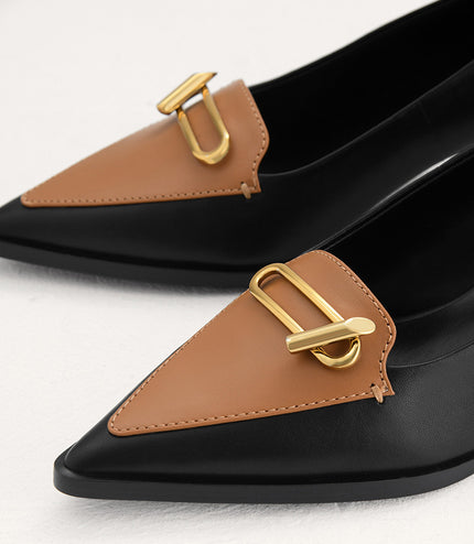 Two-Tone Leather Pumps