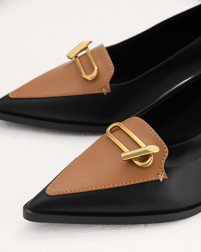 Two-Tone Leather Pumps