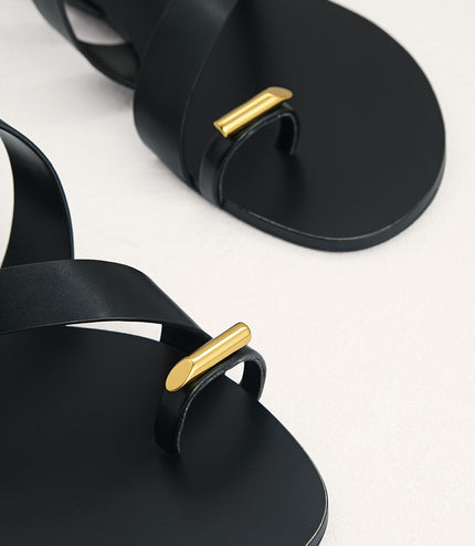 Toe Loop Slingback Sandals