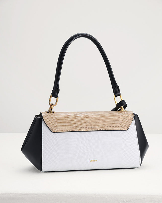 Lizard-Effect Top Handle Bag