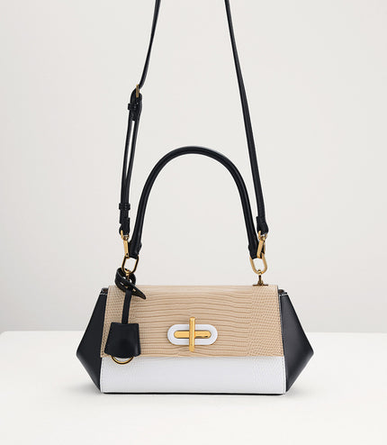 Lizard-Effect Top Handle Bag