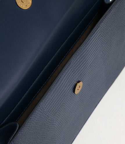 Lizard-Effect Structured Top Handle Bag