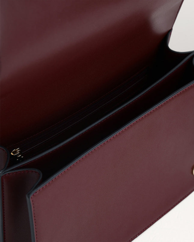 Chain Detailed Top Handle Bag
