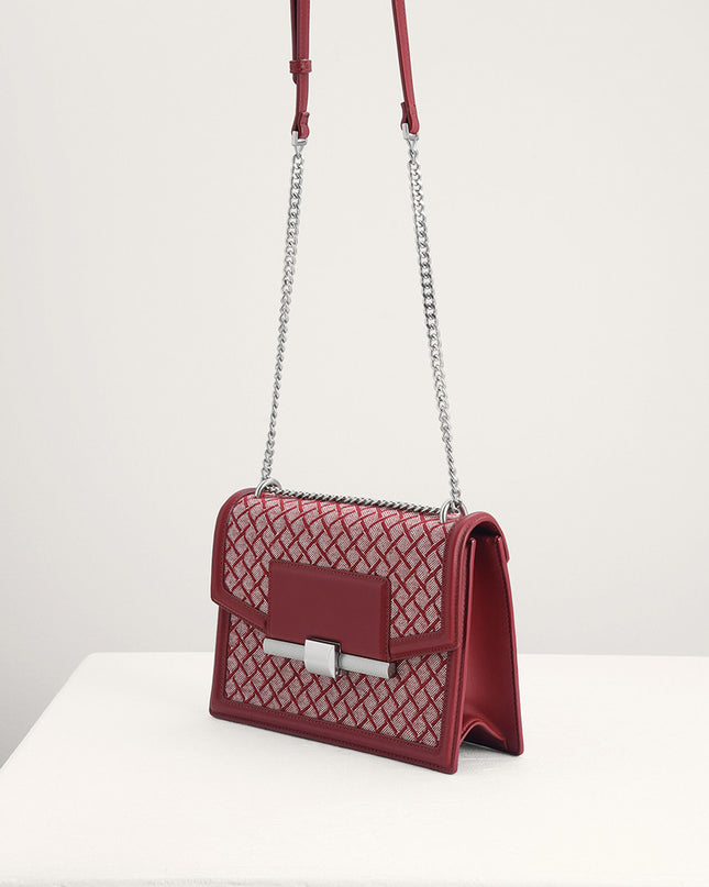 Canvas Structured Shoulder Bag