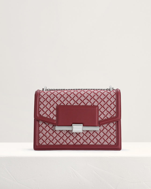 Canvas Structured Shoulder Bag