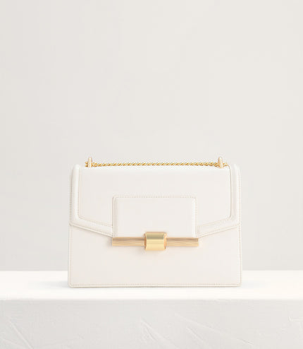 Canvas Structured Shoulder Bag