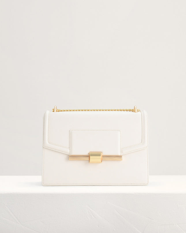 Canvas Structured Shoulder Bag