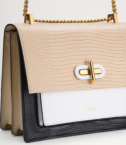 Lizard-Effect Shoulder Bag