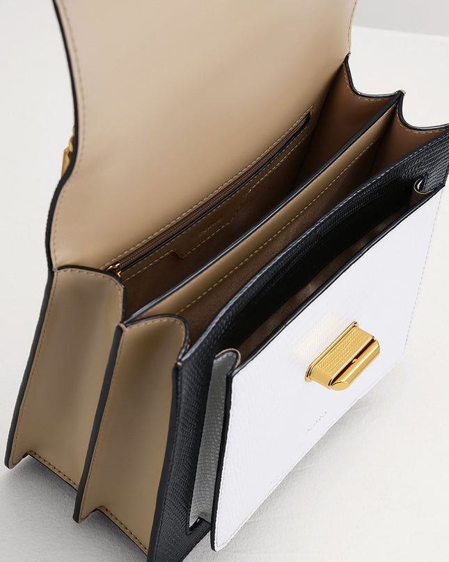 Lizard-Effect Shoulder Bag