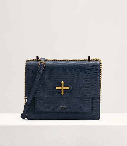 Lizard-Effect Shoulder Bag